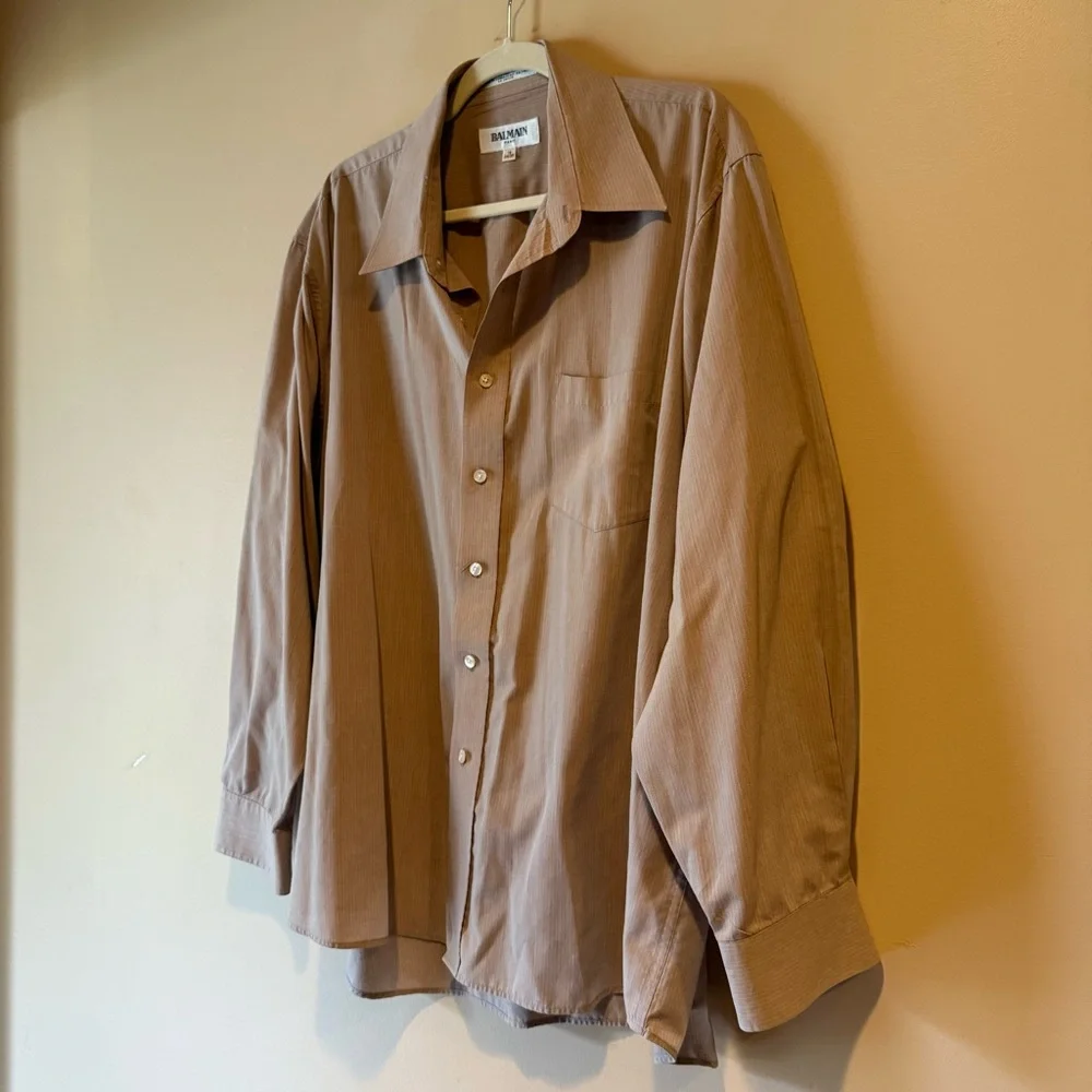 Balmain‎ Taupe Button-Up Shirt - Picture 2 of 6